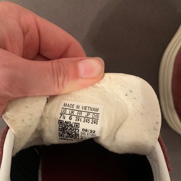 Adidas Gazelle Bold Burgundy and White - Picture 6 of 9